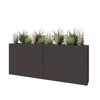 Jekleno korito za rože XXL - Pravokotnik - 200 x 30 x 80 cm - Druga RAL barva - Brez dnoplošče
