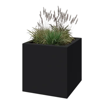 Poliester Korito za rože - Kvadrat - 70 x 70 x 70 cm - RAL7021 mat (črno-siva) - Z dnom