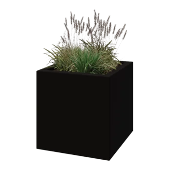 Poliester Korito za rože - Kvadrat - 70 x 70 x 70 cm - RAL9005 mat (črna) - Z dnom