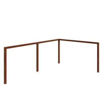 Corten jeklena pergola - Kot - 600 x 412 x 242 cm - Brez betonskega podstavka