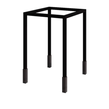 Jeklena pergola - Kvadrat - 224 x 200 x 230 cm - RAL9005 mat (črna) - Z betonskim podstavkom