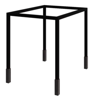 Jeklena pergola - Pravokotnik - 324 x 250 x 230 cm - RAL9005 mat (črna) - Z betonskim podstavkom