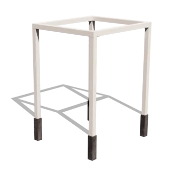Jeklena pergola - Kvadrat - 224 x 200 x 230 cm - RAL9010 mat (bela) - Z betonskim podstavkom