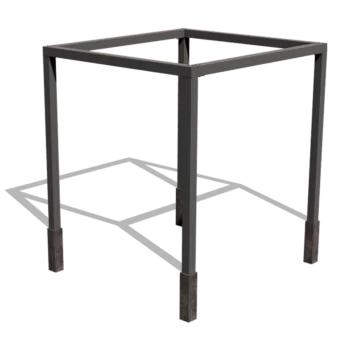 Jeklena pergola - Kvadrat - 274 x 250 x 230 cm - RAL9005 mat (črna) - Brez betonskega podstavka