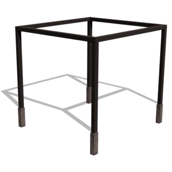 Jeklena pergola - Kvadrat - 324 x 300 x 230 cm - RAL9005 mat (črna) - Z betonskim podstavkom