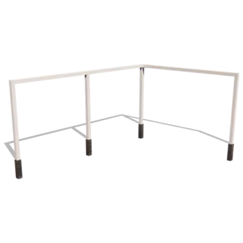 Jeklena pergola - Kot - 600 x 412 x 230 cm - RAL9010 mat (bela) - Brez betonskega podstavka