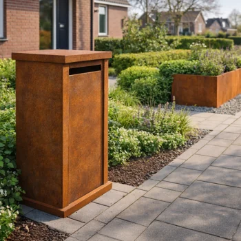 Corten jekleni poštni nabiralnik - Arizona M - 60 x 40 x 100 cm