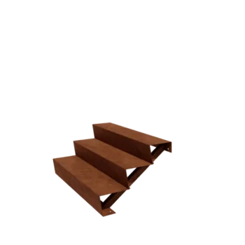 Corten jeklene vrtne stopnice - 3-stopnja - 72 x 120 x 51 cm