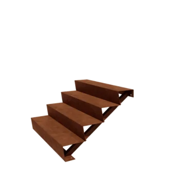 Corten jeklene vrtne stopnice - 4-stopnja - 96 x 120 x 68 cm