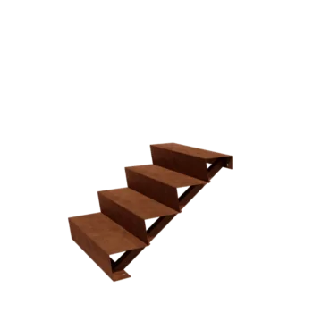 Corten jeklene vrtne stopnice - 4-stopnja - 96 x 80 x 68 cm