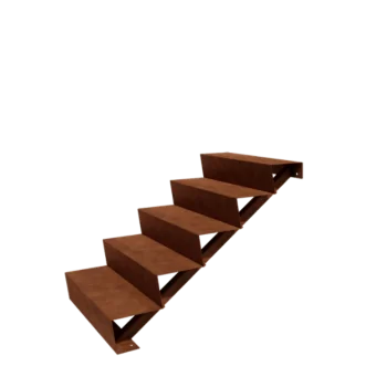 Corten jeklene vrtne stopnice - 5-stopnja - 120 x 80 x 85 cm