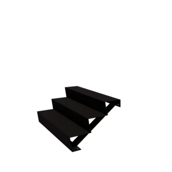 Jeklene vrtne stopnice - 3-stopnja - 72 x 120 x 51 cm - RAL9005 mat (črna)
