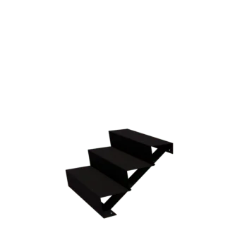 Jeklene vrtne stopnice - 3-stopnja - 72 x 80 x 51 cm - RAL9005 mat (črna)