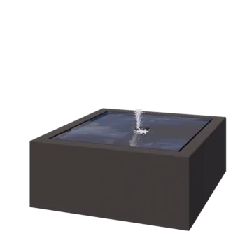 Aluminijasta fontana - Lyra - 100 x 100 x 40 cm - RAL7016 mat (antracitno siva) - Z LED osvetlitvijo