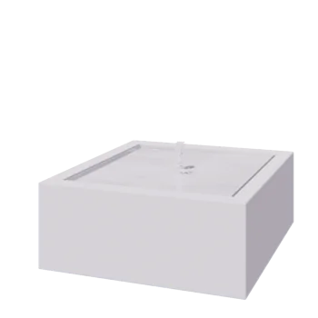 Aluminijasta fontana - Lyra - 100 x 100 x 40 cm - RAL9010 mat (bela) - Z LED osvetlitvijo