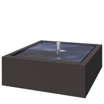 Aluminijasta fontana - Lyra - 120 x 120 x 40 cm - RAL7016 mat (antracitno siva) - Z LED osvetlitvijo