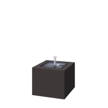 Aluminijasta fontana - Lyra - 50 x 50 x 40 cm - RAL7016 mat (antracitno siva) - Z LED osvetlitvijo