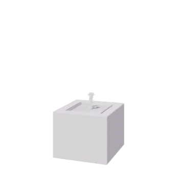 Aluminijasta fontana - Lyra - 50 x 50 x 40 cm - RAL9010 mat (bela) - Z LED osvetlitvijo